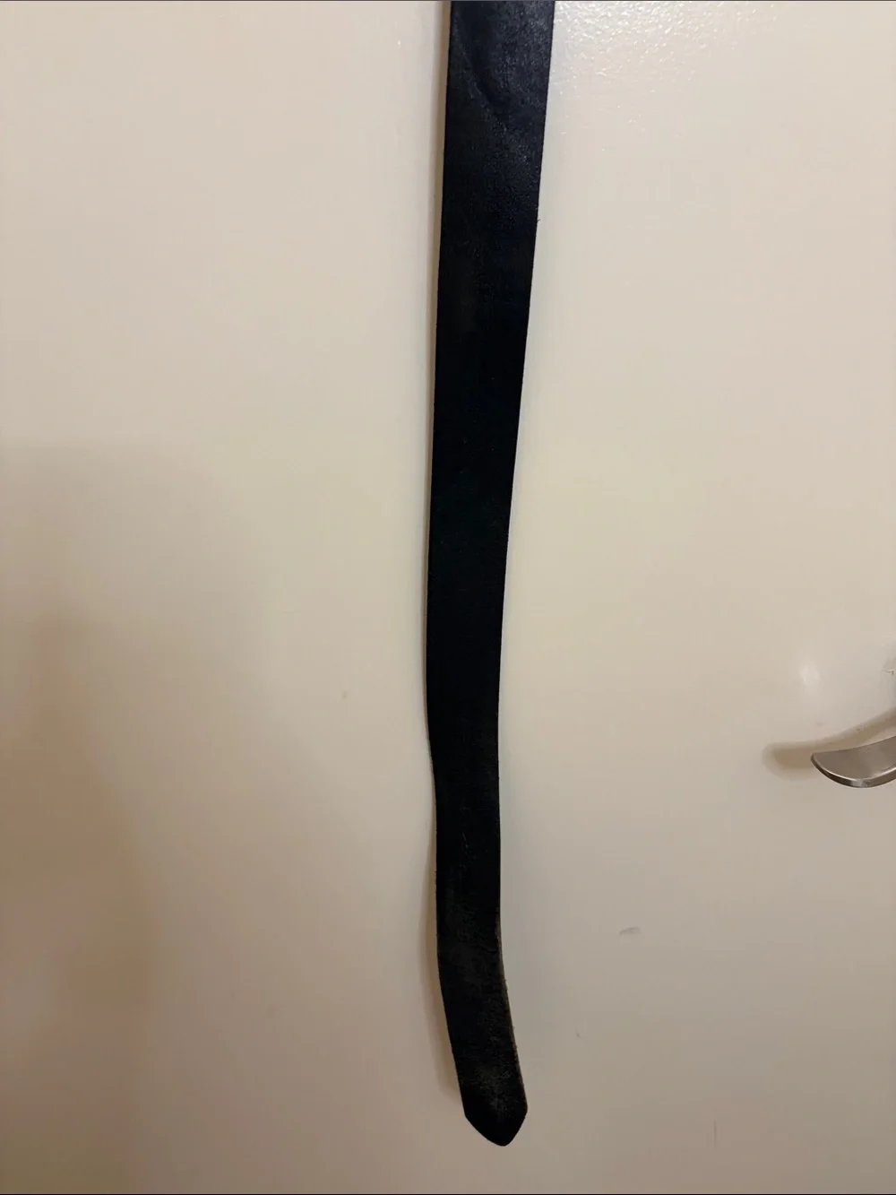 Men’s Black Leather Belt with Silver Buckle